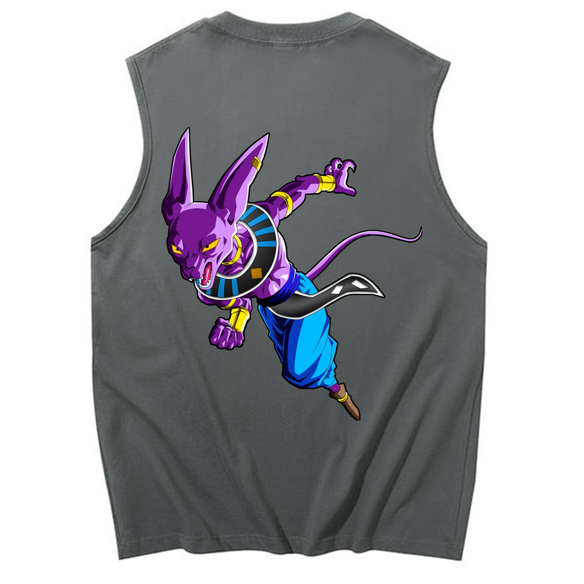 （画像用） ドラゴンボール ビルス 破壊神ビルス DRAGON BALL Beerus Birusu コットン100％タンクトップ（背面プリント）